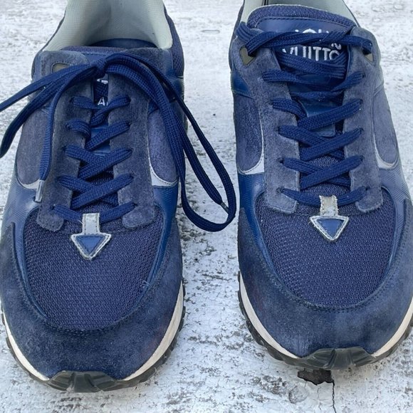 Louis Vuitton Men Sneaker Lace Up Shoes Blue Suede Shoes Made in Italy Size 8UK - Picture 8 of 12